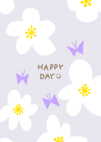 White flowers and butterfli...