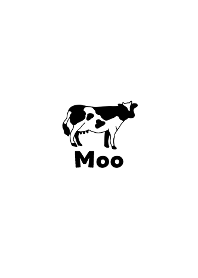 Moo cow simple white