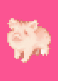Porco Pixel Art Tema Rosa 01