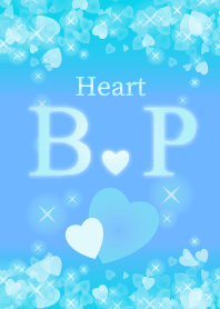 B&Pイニシャル運気UP!幸せのハート青ブルー
