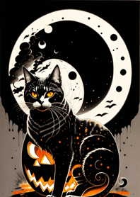 浮世絵万聖節猫 E7adbC