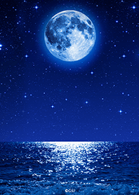full moon and sea