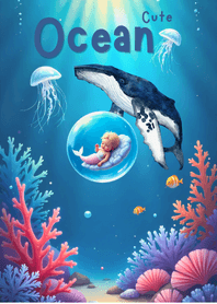 Little Mermaid & Whale Ocean