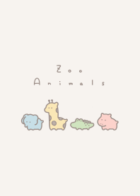 ゆるい動物園。ライトベージュ