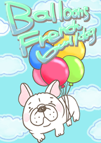Balloons and french bulldog