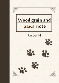 Wood grain and cat paws note No4