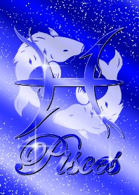 Twelve constellations -Pisces2 blue-