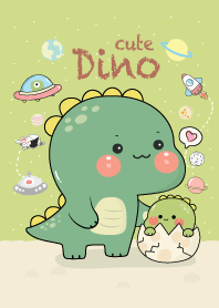 Dino Cute On Space (Green)
