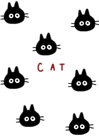 Full of black cats. white.