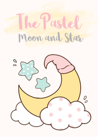 พระจันทร์และดวงดาวสีพาสเทล