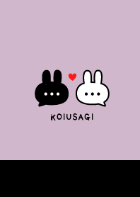 Pair Rabbet&Heart/Black&Dull Pink Purple