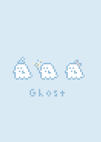 Pixel Ghost/ aqua BW