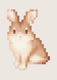 ウサギのドット絵のきせかえ Beige 01