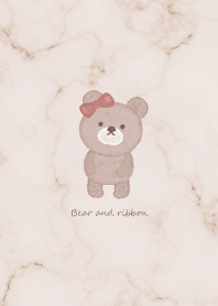 Bear and ribbon pinkbrown06_2