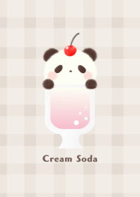 Cream Soda -panda- peach Plaid