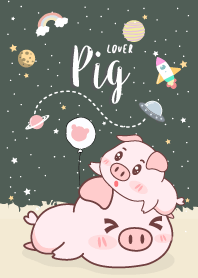 Pig Lover. Midnight Green color