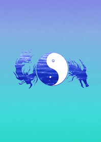 Yin & Yang Dragon Blue