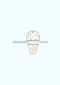 Chocolate mint ice cream -blue-