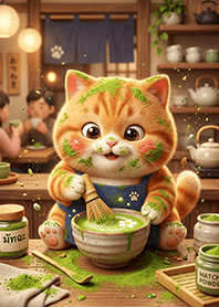 Orange Cat : With matcha.