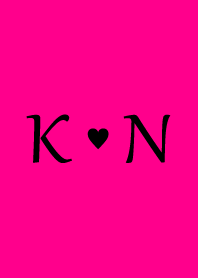 Initial "K & N" Vivid pink & black.