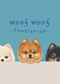 Woof Woof - Pomeranian - TURQUOISE BLUE