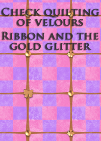 Check quilting of velours<Ribbonglitter>