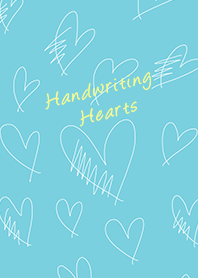 Handwriting Hearts*turquoise
