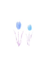 Watercolor Tulips/Blue