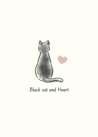 Black cat and Heart (pink)