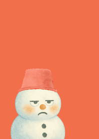 Expressive snowman2 on red & yellow