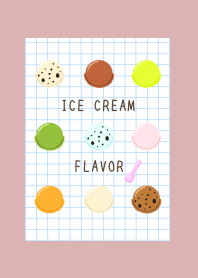 ICE CREAM FLAVOR GRAPH PAPER/DUSTY PINK