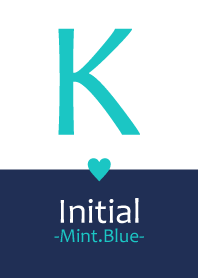 Initial "K" -Navy&Mint.Blue-