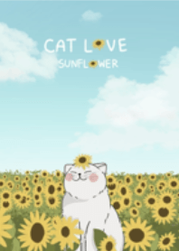 Cat love sunflower
