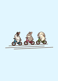 Rabbit on a bicycle-Aqua Blue