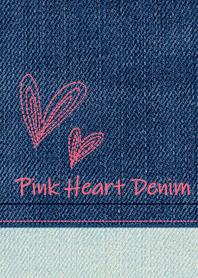 pink heart denim