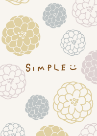 Handwritten flower Yellow Beige4 Japan