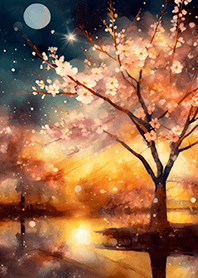 Beautiful night cherry blossoms#940