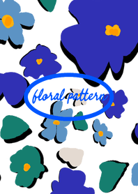 floral pattern(Royal Blue&Turquoise)