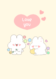 Little bunny with love heart3