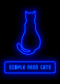 シンプルな猫のネオン：ブルー