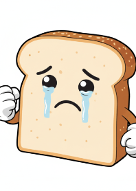 Crying Toast Slice Needs Comfort