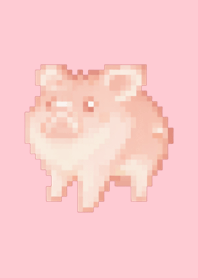 Pig Pixel Art Theme  Pink 03