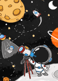 A Little Astronaut See The Outer Space
