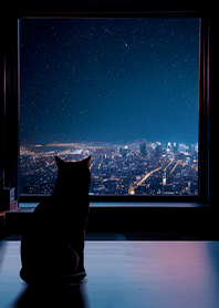 禪意生活-窗旁看著風景的貓9 深邃藍色