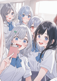 可愛的女高中生合照 1