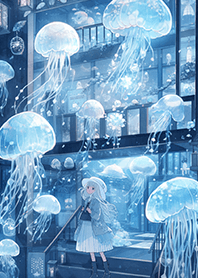 空靈系少女與水母