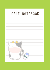 CALF NOTEBOOK-GREEN-RED