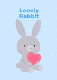 Lonely Rabbit (Hearts and flowers/Gray) 