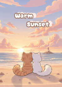 Sunset Cats by the Sea ( Warm Evening)
