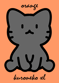 sitting black cat XL orange.